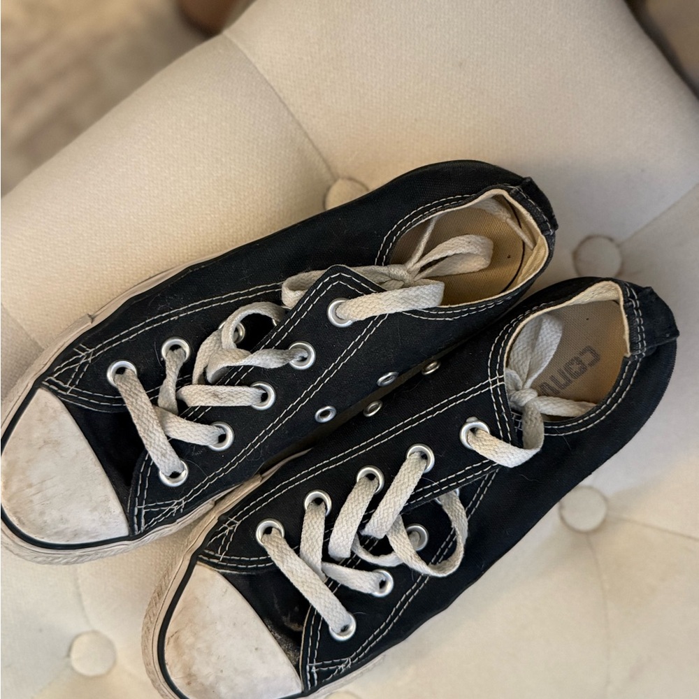 Converse Black Canvas Sneakers with White Accents